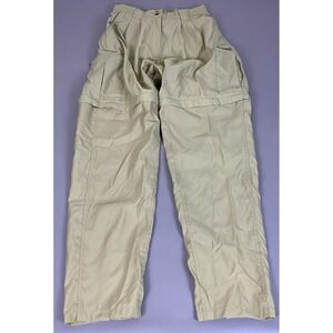 Ex Officio Cargo Pants Convertible Women's 14/16 Khaki Nylon Hiking Zip Off Tan